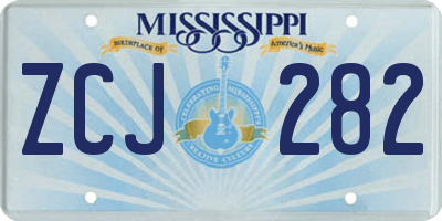 MS license plate ZCJ282