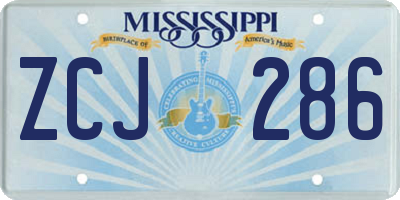 MS license plate ZCJ286
