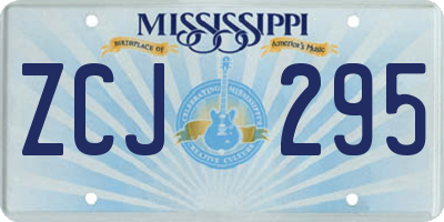 MS license plate ZCJ295