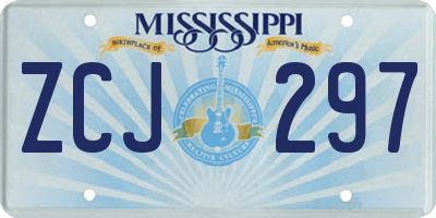 MS license plate ZCJ297