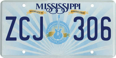 MS license plate ZCJ306
