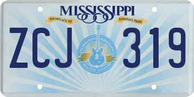 MS license plate ZCJ319
