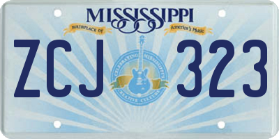 MS license plate ZCJ323