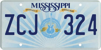 MS license plate ZCJ324