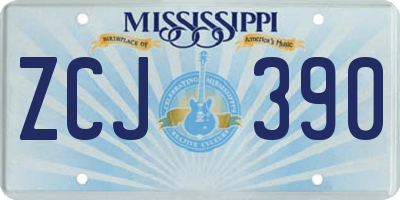 MS license plate ZCJ390