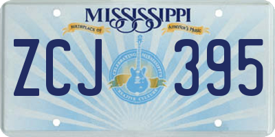 MS license plate ZCJ395