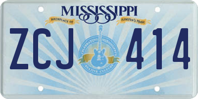 MS license plate ZCJ414