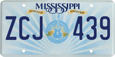 MS license plate ZCJ439