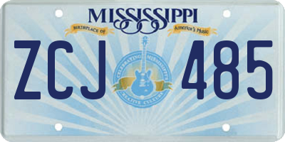 MS license plate ZCJ485