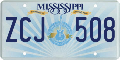 MS license plate ZCJ508