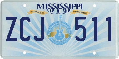 MS license plate ZCJ511