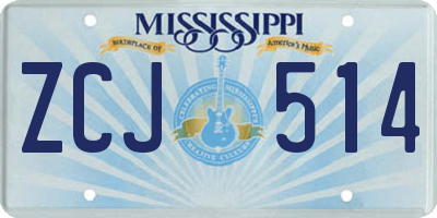 MS license plate ZCJ514