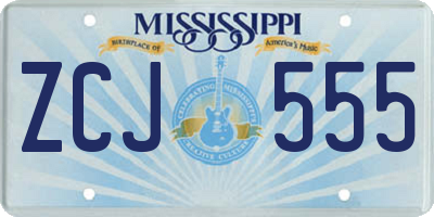 MS license plate ZCJ555