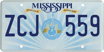 MS license plate ZCJ559