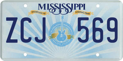 MS license plate ZCJ569