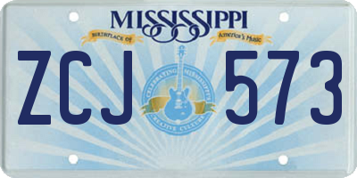 MS license plate ZCJ573