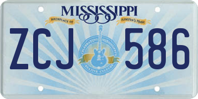MS license plate ZCJ586