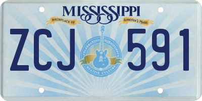 MS license plate ZCJ591