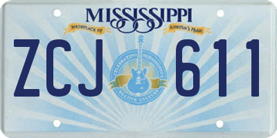 MS license plate ZCJ611