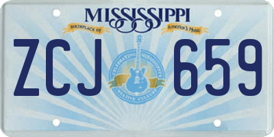 MS license plate ZCJ659