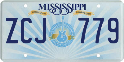 MS license plate ZCJ779