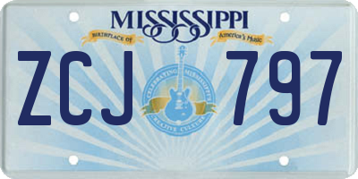 MS license plate ZCJ797