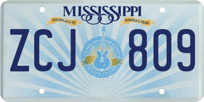 MS license plate ZCJ809
