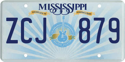 MS license plate ZCJ879