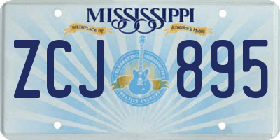 MS license plate ZCJ895