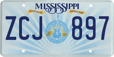 MS license plate ZCJ897