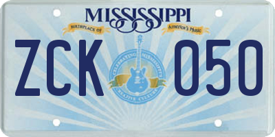 MS license plate ZCK050
