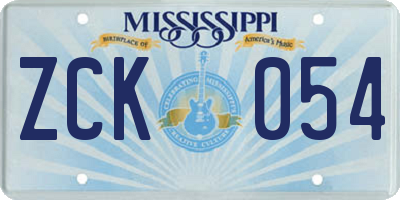 MS license plate ZCK054