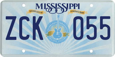 MS license plate ZCK055