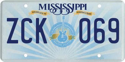 MS license plate ZCK069