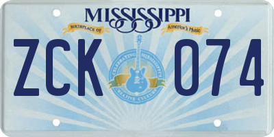 MS license plate ZCK074