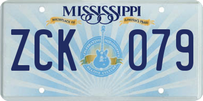 MS license plate ZCK079