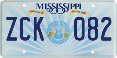 MS license plate ZCK082