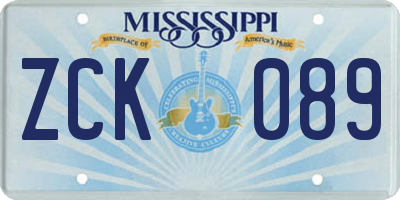 MS license plate ZCK089