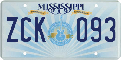 MS license plate ZCK093
