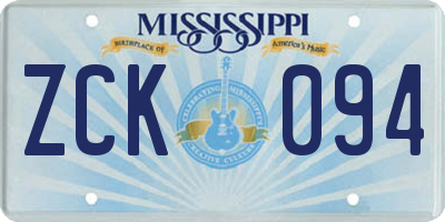 MS license plate ZCK094