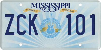 MS license plate ZCK101