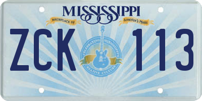 MS license plate ZCK113
