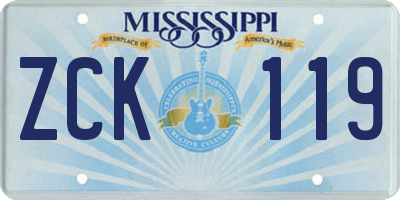 MS license plate ZCK119