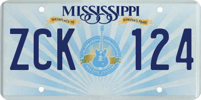 MS license plate ZCK124