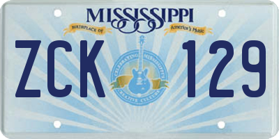 MS license plate ZCK129