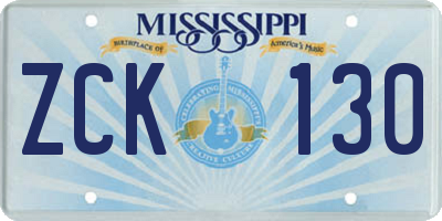 MS license plate ZCK130