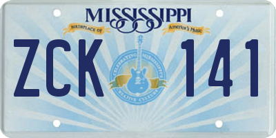 MS license plate ZCK141