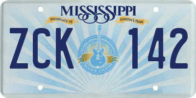 MS license plate ZCK142