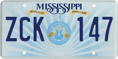 MS license plate ZCK147