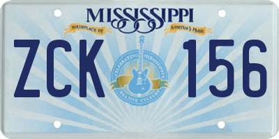 MS license plate ZCK156